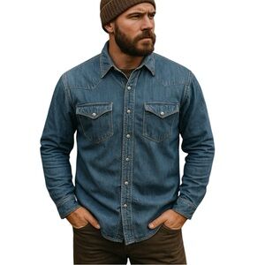 Denim & Supply Insulated Down Feather Denim Jacket Workwear Men’s XL